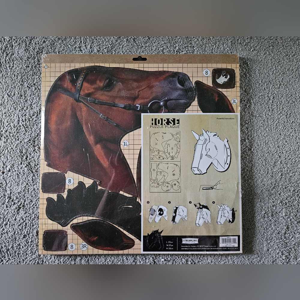 Horse Wooden Horse Sculpture DIY 3D Puzzle Wall Decor